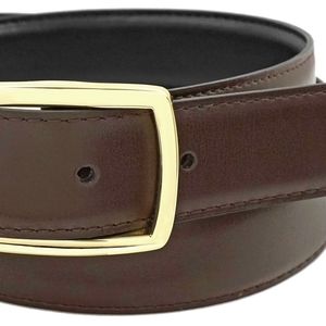 Reversible black and brown leather belt